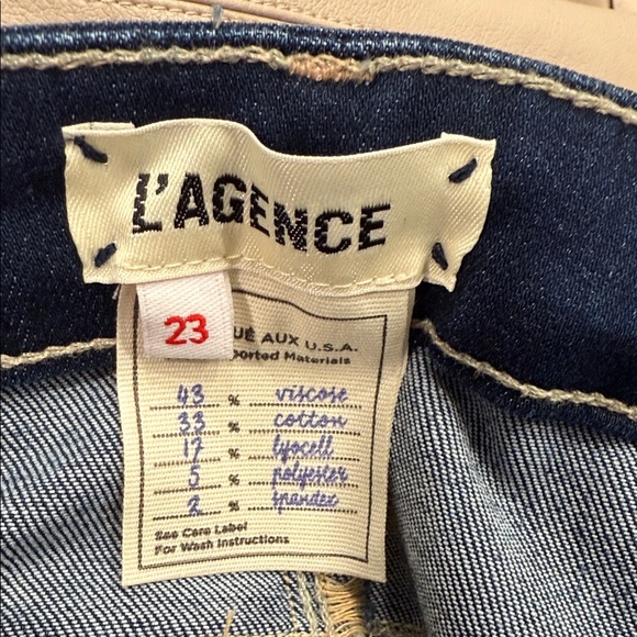 L'AGENCE High Rise Dark Blue Jeans - Picture 6 of 7